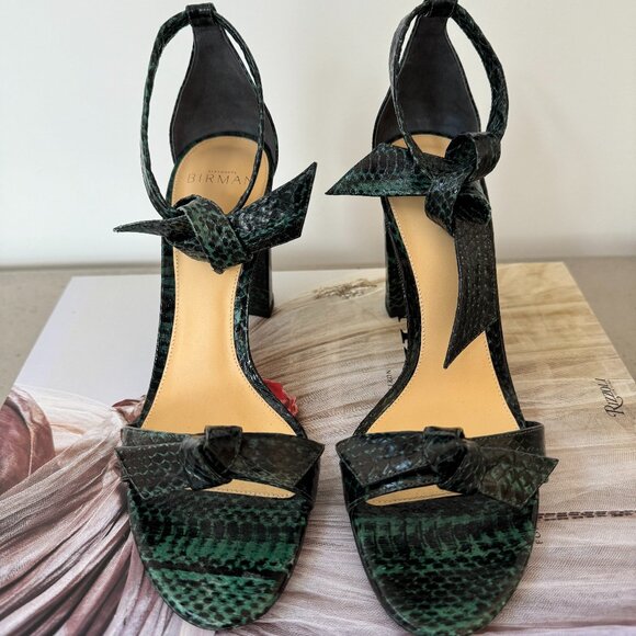 Alexandre Birman Snakeskin Ankle Strap Sandal